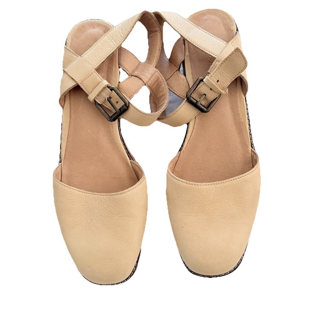 Madewell The Claudie Heeled Lugsole Mary Jane Beige 7.5 Womens Boho